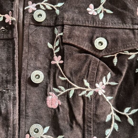 IN SUEDE Leather/Embroidery Jacket- size Small‎ - Picture 4 of 12